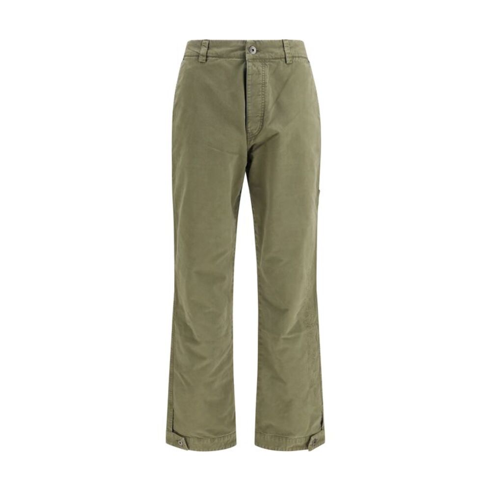 Off-White Men Racing Staff Cotton Gabardine Pants